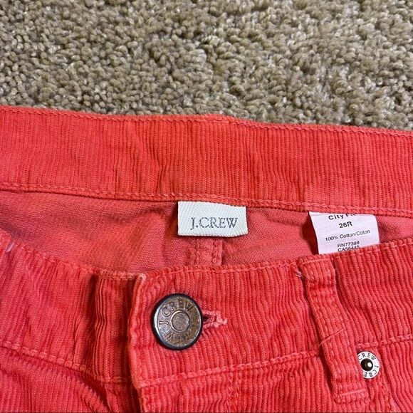 J. Crew Orange Corduroy City Fit Pants 26R - Picture 3 of 4
